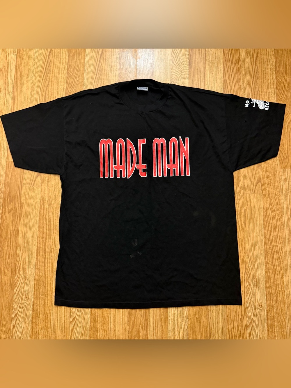 Vintage Silk the Shocker “Man Made” Black Graphic T-Shirt Men’s XXL Optima
